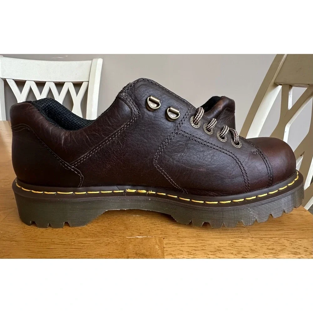 VTG Dr. Martens Brown Leather Chunky Platform Shoes Mens 12 NEW Y2K 10938 READ